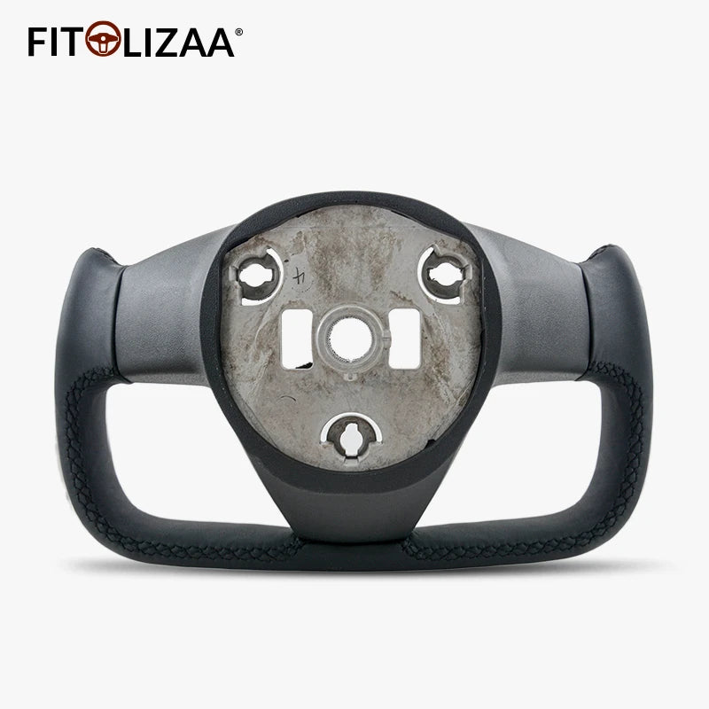 Nappa Leather Steering Wheel for Tesla Model 3 2017-2023 Model Y 2019+ Carbon Trim & Side -2