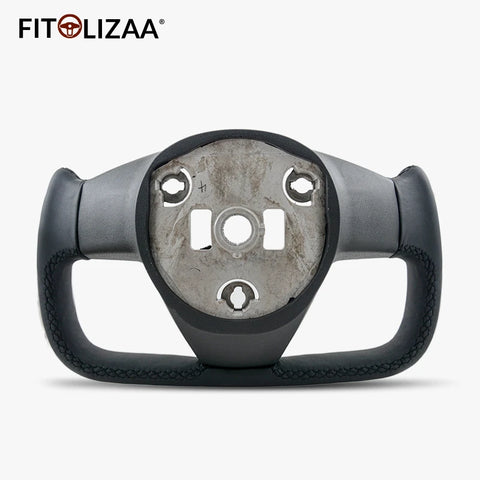 Nappa Leather Steering Wheel for Tesla Model 3 2017-2023 Model Y 2019+ Carbon Trim & Side -2