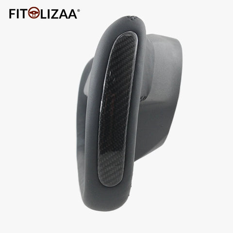 Nappa Leather Steering Wheel for Tesla Model 3 2017-2023 Model Y 2019+ Carbon Trim & Side -4